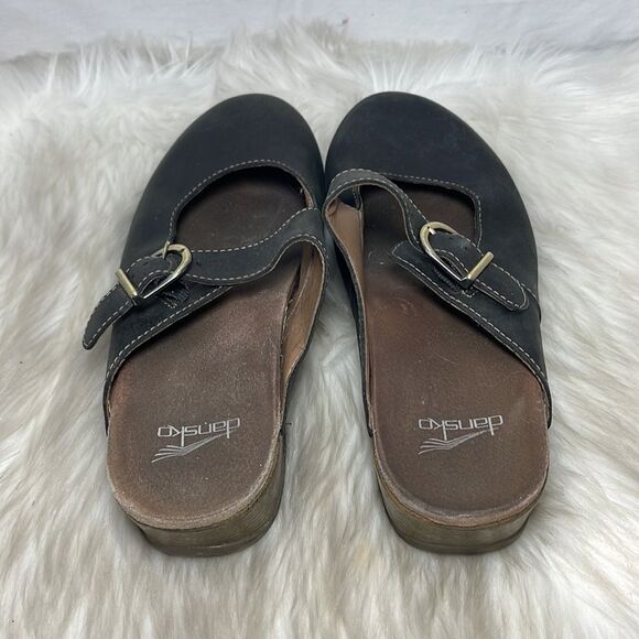 Dansko Britney Black Burnished Nubuck Mary Jane Mules Clogs. Sz 40/9.5-10 - Picture 3 of 8